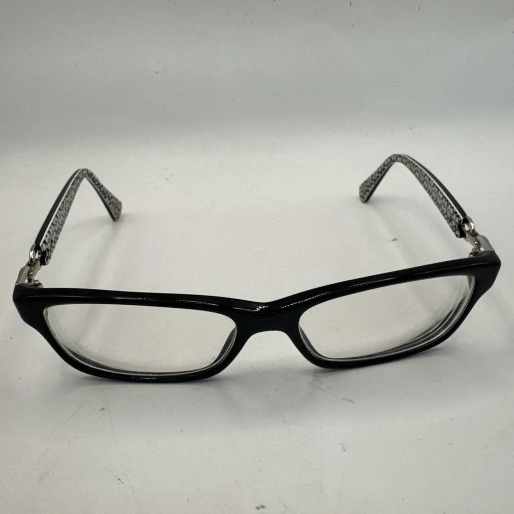 COACH EYEGLASSES FRAMES ONLY HC6052(FANNIE) 5214 BLACK/WHITE SIG C 52-16-135